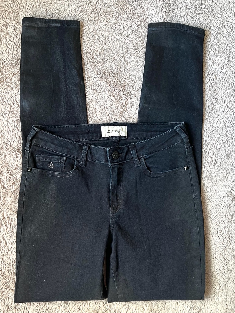 27🖤 Scotch & Soda Maison Scotch Le Voyage Indigo Blue Coated Jeans Jeggings
